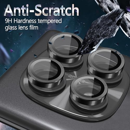 1 Pack Camera Lens Frame for Xiaomi Redmi Note 14 Pro 4G, 9H Glass Screen Protector Anti-Scratch, Tempered Glass Metal Individual Camera Cover Accessories for Redmi Note 14 Pro 4G, Black - size: for Redmi Note 14 Pro 4G