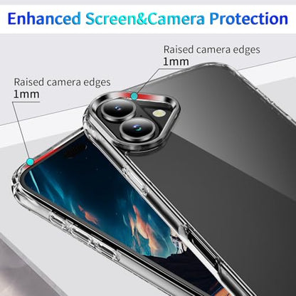DEERLAMN Clear Case for iPhone 16 Plus 6.7-Inch, Military Grade Drop Protection Anti-Scratch Transparent Ultra Slim Non-Yellowing Shockproof Protective Phone Cover - size: iPhone 16 Plus