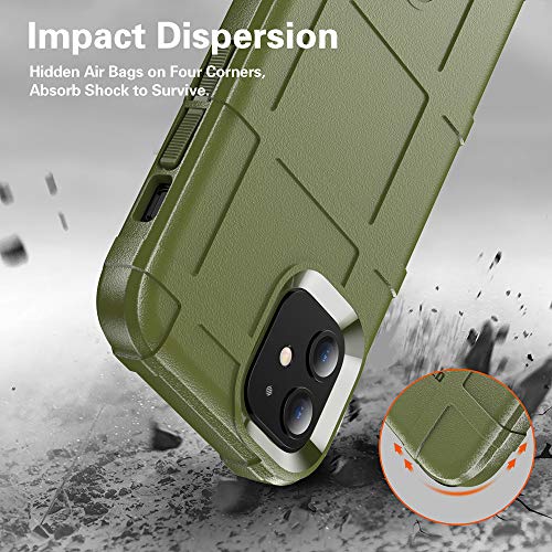 Rugged Shield TPU Thick Solid Armor Tactical Protective Case Compatible with iPhone 12 Mini (5.4 inches) - Army Green - color: Army Green, size: iPhone 12 mini