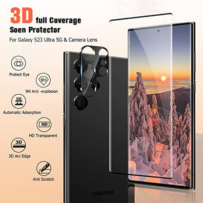 XDesign [2+2 Pack Galaxy S23 Ultra Screen Protector, 9H Tempered Glass Scratch Resistant, Ultrasonic Fingerprint Support, For Samsung Galaxy S23 Ultra 5G 6.8 Inch Glass Screen Protector - size: for Galaxy S23 Ultra 6.8"