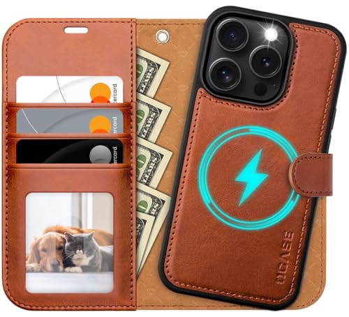 OCASE for iPhone 16 Pro Case Detachable Wallet Case with Card Holder, 2 in 1 Pu Leather Flip Folio with RFID Blocking Stand Wrist Strap Shockproof Phone Cover 6.3 Inch 2024, Brown - color: Brown, size: iPhone 16 Pro