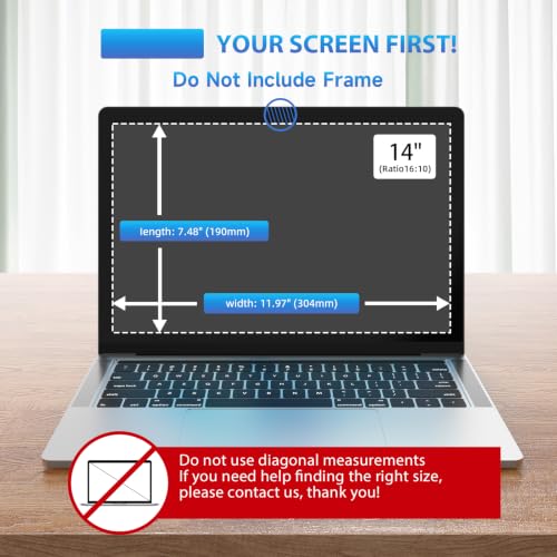 Yamaya Laptop Privacy Screen 14 Inch Removable 16:10 Aspect Privacy Filter - size: 14"-16:10