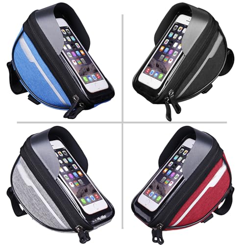 Hard Casing Bike Bag, Lightweight and Durable Waterproof Phone Holder in Blue, Sensitive Touchscreen for Phones up to 6.4 inches, Perfect Bike Accessories - 7"x4" / 18x10 cm - color: Blue