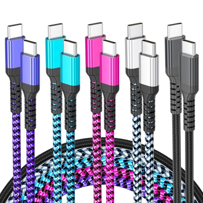 HEPU USB C to USB C Cable, 60W Fast Charging C Cord 5-Pack[3/3/3/6/6FT]