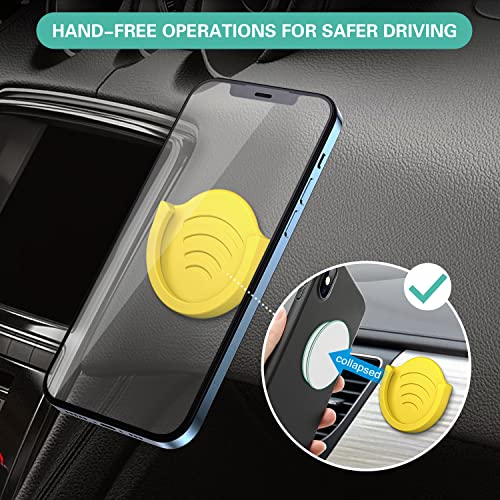 pop-tech 2 Pack Socket Car Mount, Silicone Phone Holder for Collapsible Grip Users with 3M Sticky Adhesive Replacement Used on Wall, Dashboard, Mirror, Desk, Home, Door, Office Yellow - color: Yellow