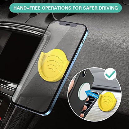 pop-tech 2 Pack Socket Car Mount, Silicone Phone Holder for Collapsible Grip Users with 3M Sticky Adhesive Replacement Used on Wall, Dashboard, Mirror, Desk, Home, Door, Office Yellow - color: Yellow