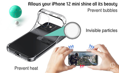 ONES Clear Case for iPhone 12 Mini Anti-Yellowing Crystal Clear Case, Military-Grade Shockproof Slim Transparent Phone Cover with Camera Guard - color: HD High Transparency, size: iPhone 12 mini