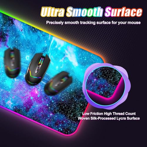 ToLuLu Wireless Charging RGB Gaming Mouse Pad,15W LED 30W Charger Mouse Mat - color: Galaxy Nebula Space