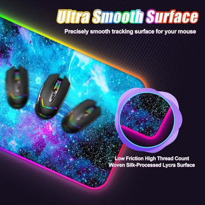 ToLuLu Wireless Charging RGB Gaming Mouse Pad,15W LED 30W Charger Mouse Mat - color: Galaxy Nebula Space