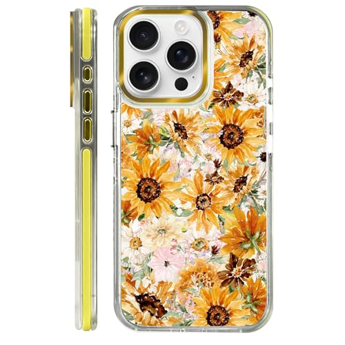 VisEnt Clear Case for iPhone 15 Pro, Magnetic Phone Case, Transparent Slim Cover, Military Grade Protection, Shockproof, Anti-Yellowing, Scratch Resistant, Vintage Sunflower Floral - color: Vintage Sunflower Floral, size: Iphone 15 Pro