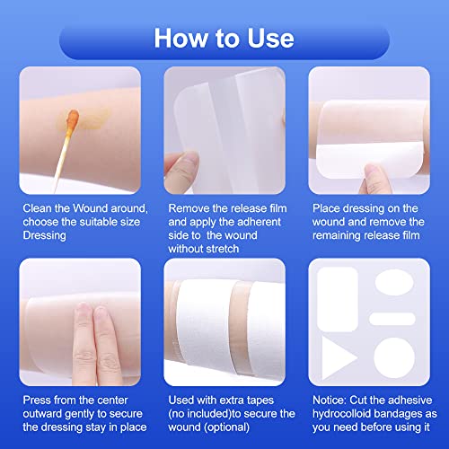 Niceful Large Hydrocolloid Bandages 4''x4'', 15 Count - size: 4" x 4" (15 Dressings)