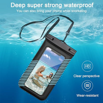 1 Pcs Waterproof Phone Case for Beach Adventures Swimming Outdoor Activities with Touch Screen Adjustable Strap (Blue) - color: Blue