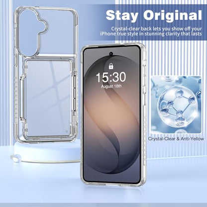 ACANDYA for Samsung Galaxy S26 Plus Case Wallet Clear S26+ Case with Card Holder Protective Shockproof Anti-Scratch Anti-Yellow Heavy Duty Protection Cover for Samsung Galaxy S26 Plus/S26+ Transparent - size: for Galaxy S26+/S26 Plus