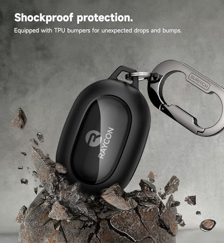 SURITCH Case for Raycon Everyday Earbuds Classic Headphones, Shockproof Magnetic Case for Raycon Bluetooth Headset True Wireless Earbuds, Protective Cover with Magnetic Lid Lock & Carabiner, Black - color: Black