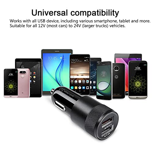 Fast Car Charger, Quick Charging 5.4A/30W Phone USB Adapter Rapid Plug - color: Black, style: USB A