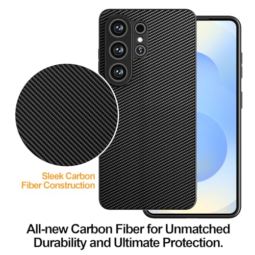 AICase for Samsung Galaxy S26 Ultra Case, Carbon Fiber Design Thin Slim Fit Shockproof Hybrid Hard PC Soft TPU Bumper Drop Protection Lightweight Aramid Fiber Protective Cover - color: Carbon Fiber, size: S26 ULTRA
