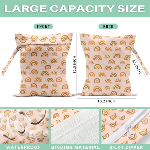 Bohemia Wet Laundry Dry Bags for Diaper Waterproof Swimsuit Washable Reusable Bag for Beach Diapers Dirty Yoga Gym Clothes Plant Gifts for Men Women Baby Friend - color: Bohemia1