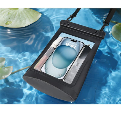 Waterproof Phone Pouch Bag, Clear Touch Screen Window, Crossbody Strap, for Beach Swimming (Black) - color: Black