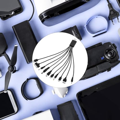 QfwdfcTrenz 10 in 1 USB Cables, Universal USB to Multi Plug Cell Phone Charger, Universal Multiple Charging Cord Charging Cable with 10 Ports for Cell Phones Speaker MP3 MP4