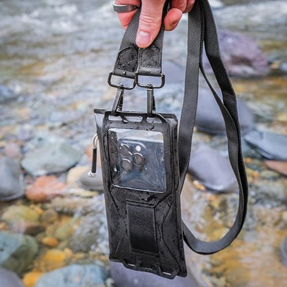 Rite in the Rain Weatherproof Monsoon Rough Water Storage Bag & Pouch, Phone Campatible, 8” x 4”, Black TPU (No. P784)