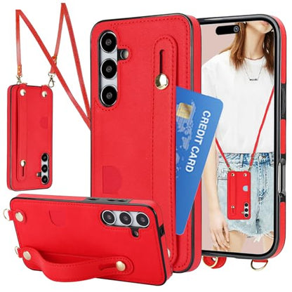 CCSmall for Samsung Galaxy S23+ Plus Crossbody Case w Card Holder KB Red - color: Red, size: Galaxy S23 Plus
