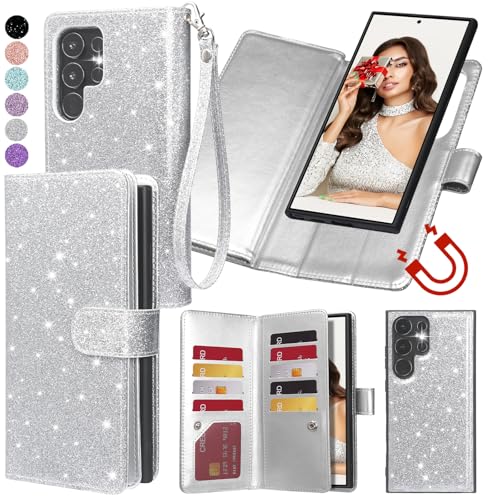 Varikke for Galaxy S25 Ultra Wallet Case Magnetic Detachable, Silver - color: Silver, size: Galaxy S25 Ultra 6.9"