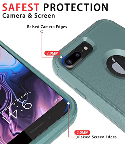 Diverbox for iPhone 8 Plus Case, iPhone 7 Plus Case [Shockproof] [Dropproof] [Dust-Proof],Heavy Duty Protection Phone Case Cover for Apple iPhone 8 Plus & 7 Plus (Pine Green) - color: Pine Green