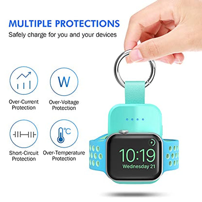 Portable Charger for Apple Watch,Travel Keychain iWatch Wireless Power Bank - color: Green