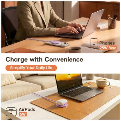 MagSafe 25W Magnetic Wireless Charger Fast Charging Pad for iPhone - color: Light Violet