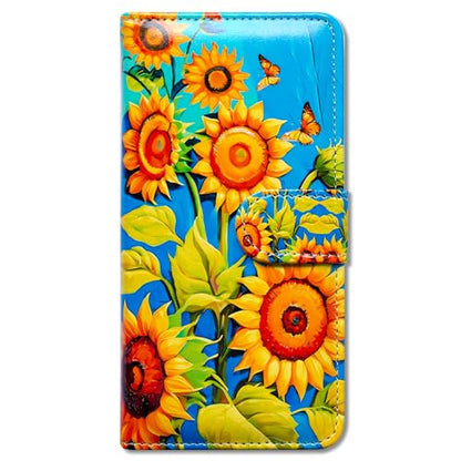 RFID Safe Case for iPhone 15 Pro Max,RFID Blocking,Yellow Sunflower Butterfly Leather Flip Phone Case Wallet Cover with Card Slot Holder Kickstand for iPhone 15 Pro Max - color: Yellow Sunflower Butterfly