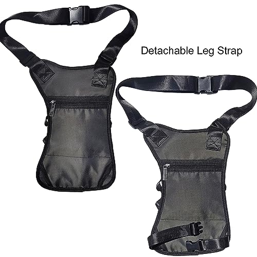 Thigh Pack, Larswon Leg Bag Thigh Pouch Bag Tactical Waist Bag Motorcycle Bag Waterproof - color: D- Gray