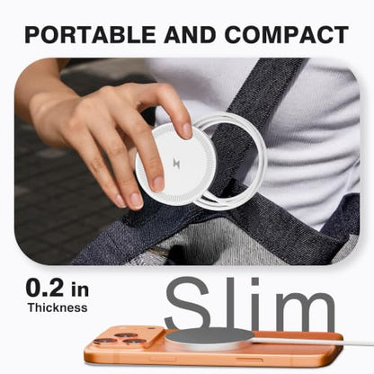 3 Pack Magnetic Wireless Charging Pad Fast Wireless Charger for Apple - color: White*3