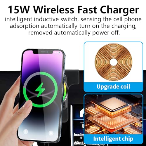 Car Magnetic Phone Mount for Mercedes Benz Sprinter eSprinter 2019 2020 2022 2023 2024 2025 2026 Auto Accessories Cellphone Holder Fast 15W Wireless Charger Cell Phones Charging Screen Stand