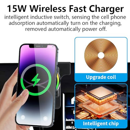 Car Magnetic Phone Mount for Mercedes Benz Sprinter eSprinter 2019 2020 2022 2023 2024 2025 2026 Auto Accessories Cellphone Holder Fast 15W Wireless Charger Cell Phones Charging Screen Stand