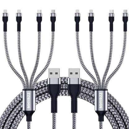 4 in 1 Multi Charging Cable Multi USB Fast Charging Nylon Cord (7.2Ft)