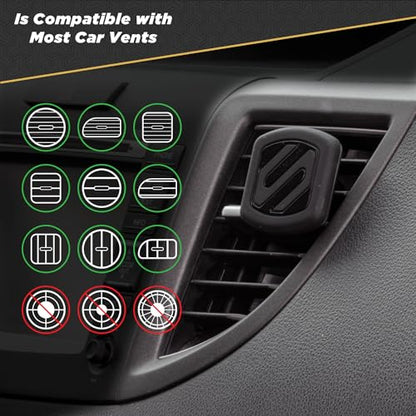 Scosche MAGVM2B-2PKBP0 MagicMount Magnetic Phone Mount for Car Air Vent, Universal Cell Phone Holder for Car Vent Mount, Strong Magnet Hold, Compatible with iPhone, Samsung, & All Devices (Pack of 2) - size: 2 Pack, style: Vent