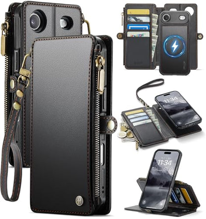 for iPhone 17 Air - Phone Case Wallet Magnetic Detachable, Black - color: Black, size: iPhone Air