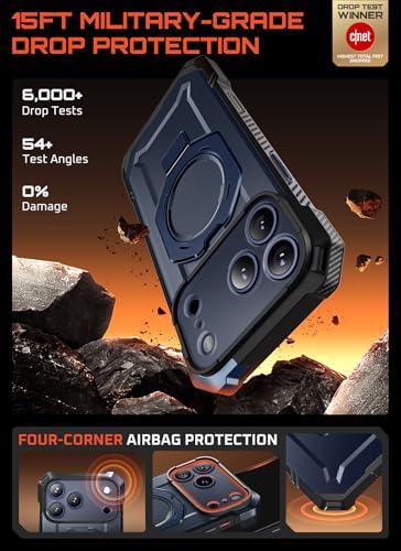 SUPCASE for iPhone 17 Pro Max Case with Built-in Kickstand, Azure | Camera Control Cover, Compatible with MagSafe, Anti-Slip Grip, Military-Grade Protection, Rugged Magnetic Phone Case, UB Grip - color: Azure, size: iPhone 17 Pro Max