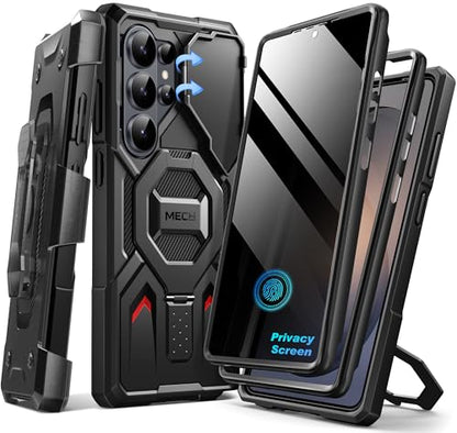 TONGATE Magnetic Stand for Samsung Galaxy S26 Ultra Case, Compatible with Magsafe, [Camera Cover & 2 Front Frames][Military Drop Protection]S26 Ultra Case Built-in Screen Protector & Belt Clip,Black/P - color: Black/P
