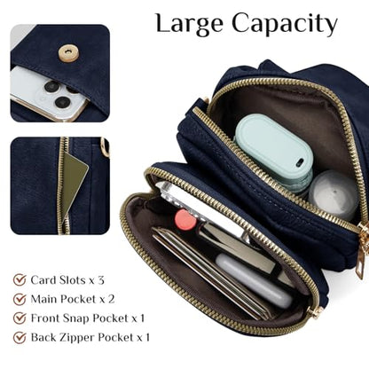 Fashion Small Crossbody Bags for Women Trendy Designer Cell Phone Purses | Adjustable Straps,with Card Holder,Detachable Wristlet Strap,small Cross Body Bag for Woman,Mini Bags,Travel Purse,Work,Gym - color: Darkblue