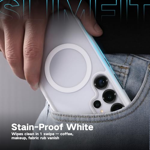 Maledan Shockproof Case for Samsung Galaxy S25 Ultra [Stain-Resistant] [Military-Grade Protection] [Compatible with MagSafe] [Anti-Yellowing] - Magnetic S25 Ultra Case Bumper Cover, StainGuard White - color: StainGuard Clean White
