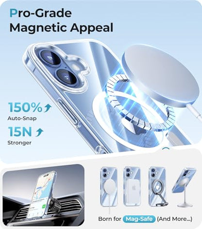 Maledan Clear Magnetic Case for iPhone 17 Phone Cases with Camera Control, Anti-Yellowing Crystal Clear for Apple17 case Compatible MagSafe, Shockproof Protection for iPhone 17 Cases Transparent - size: iPhone 17 6.3"