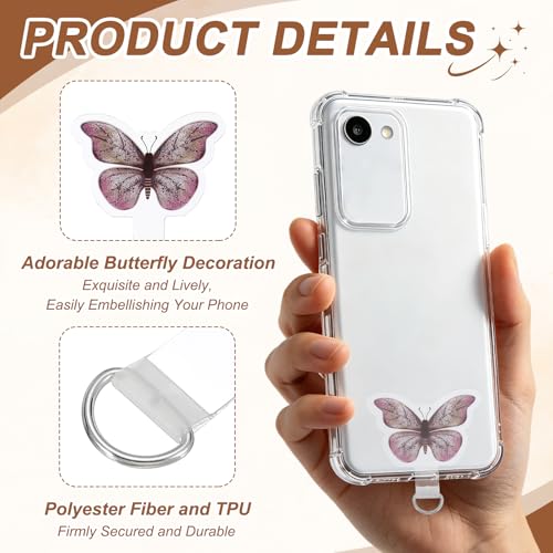 uxcell Phone Tether Tab Universal Butterfly - color: Brown