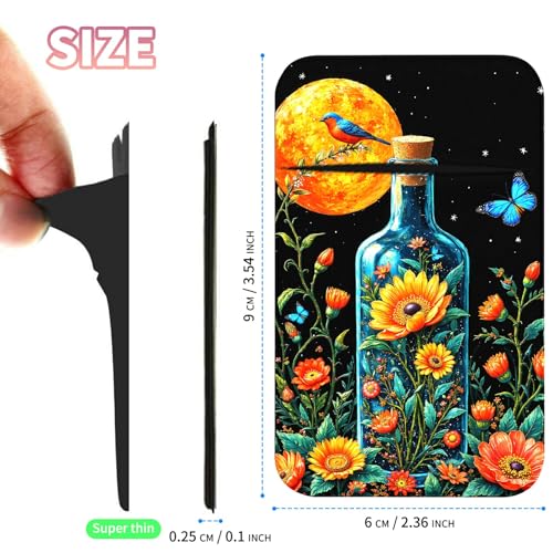 Phone Credit Card Holder Stick on, Cell Phone Pocket Self Adhesive Stretchy Stick on Wallet ID Credit Card Case Pouch Sleeve with Flap for All Smartphones, Drift Bottle Flowers Birds - color: Drift Bottle Flowers Birds