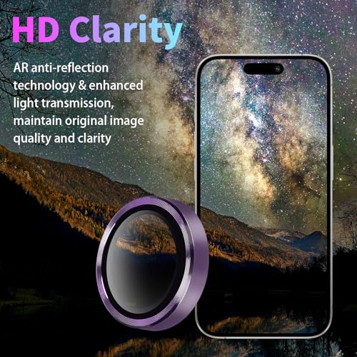 Camera Lens Protector for iPhone 14 Pro/14 Pro Max, Deep Purple - color: Deep Purple