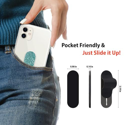 Multiband Original Phone Grip, Secure Hand Strap Holder, Slim Fashionable Finger Loop Selfie Grip, Phone Stand Compatible with Most Smartphones - Matte Black