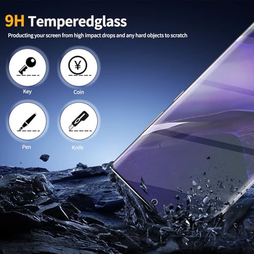 3 Pack Tempered Glass Screen Protector Applicable for Samsung Galaxy Note 20 Ultra 6.9 inch, Support Fingerprint ID Friendly Tempered Glass Screen Protective, HD Clear Scratch Resistant Suitable - color: note 20u
