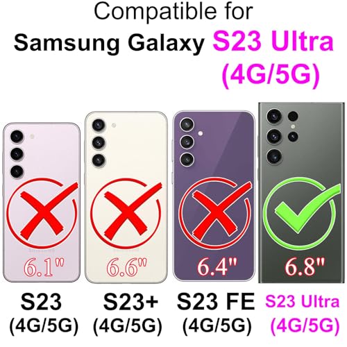 for Samsung Galaxy S23 Ultra Wallet case, Blue-Flower | 3 Card Holders, Kickstand, Shockproof TPU Shell, PU Leather, Magnetic Closure, Protective Flip Folio Cover, Women - color: 7