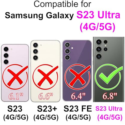 for Samsung Galaxy S23 Ultra Wallet case, Gray-Cube | 3 Card Holders, Kickstand, Shockproof TPU Shell, PU Leather, Magnetic Closure, Protective Flip Folio Cover, Women - color: 10