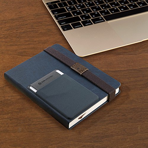 Sinjimoru Card Holder for Back of Phone, Stick on Phone Wallet, Black - color: Black